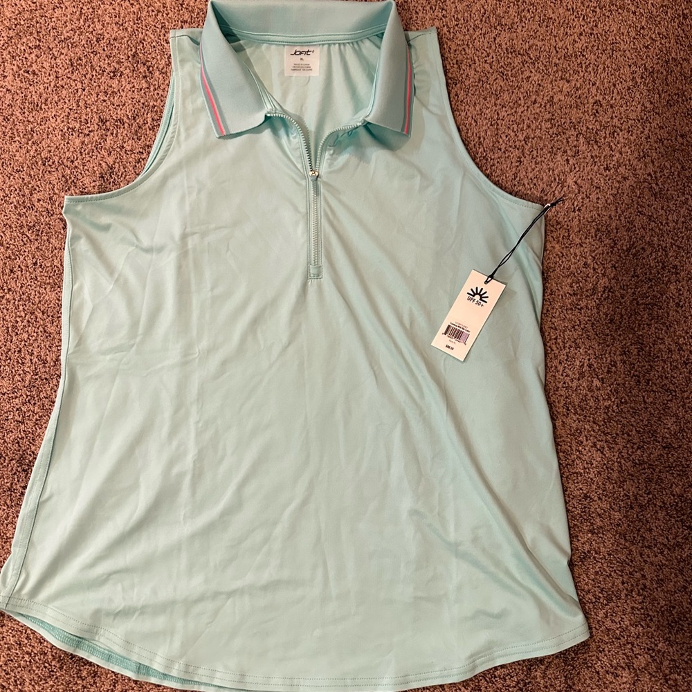 Jofit sleeveless zip up polo. Never worn. Size x-large. New with tags